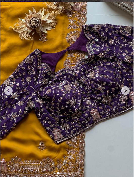 Designer Cocktail Shimmery Tissue Crepe Silk Saree