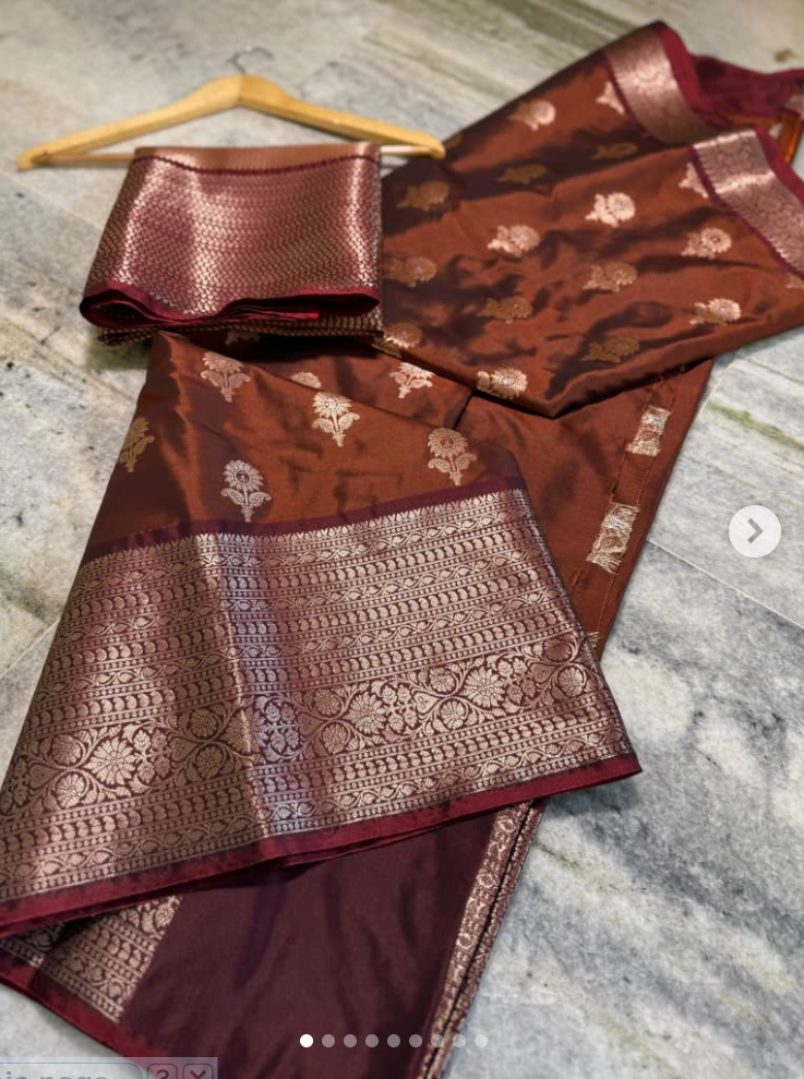Banarasi Semi-chinya Gadwal Silk Saree