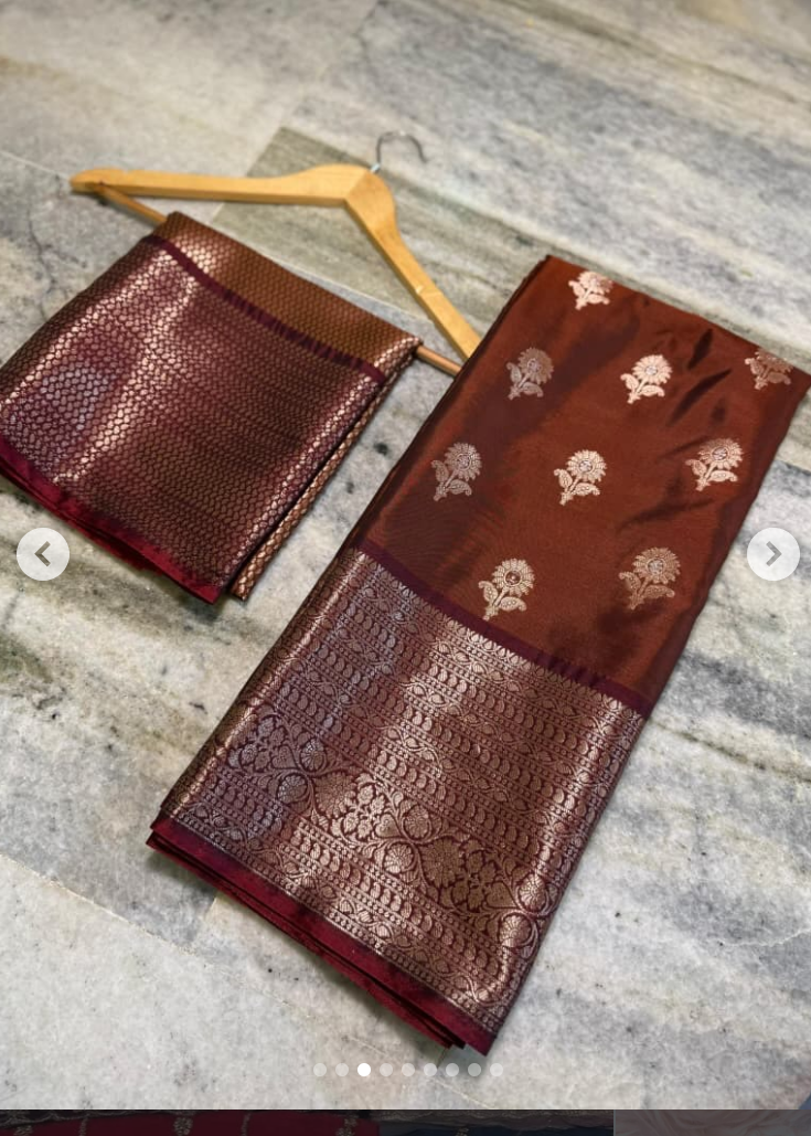 Banarasi Semi-chinya Gadwal Silk Saree