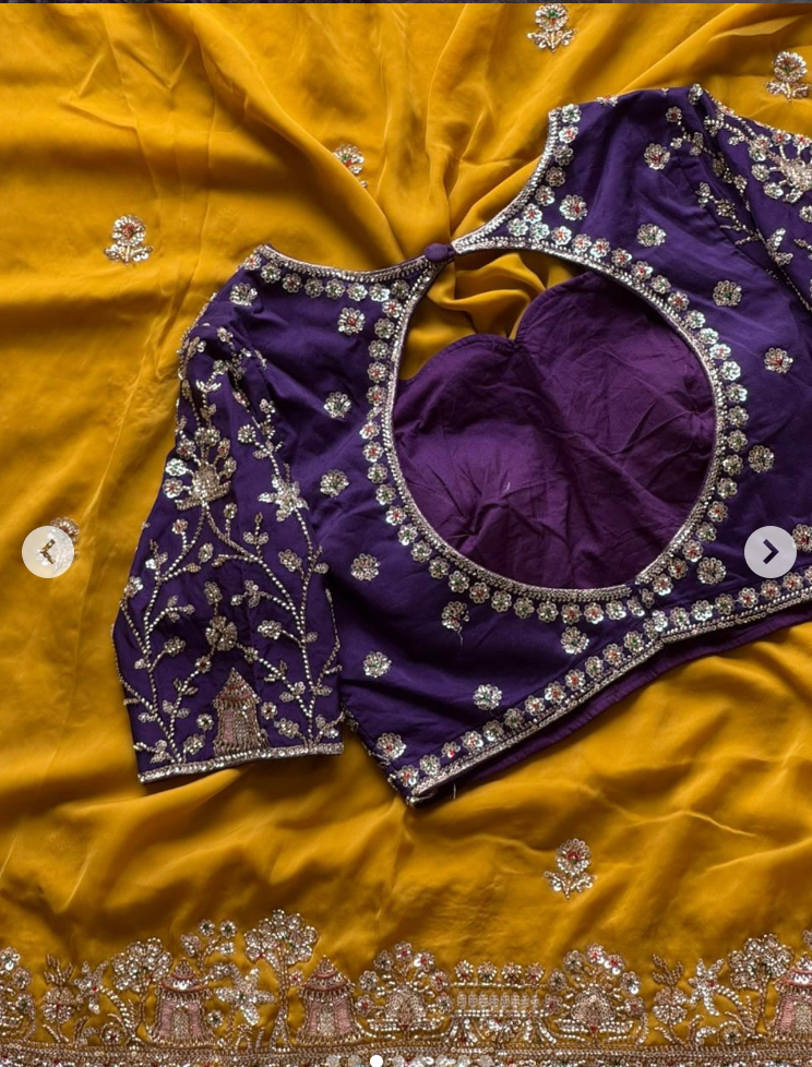 Designer Cocktail Shimmery Tissue Crepe Silk Saree