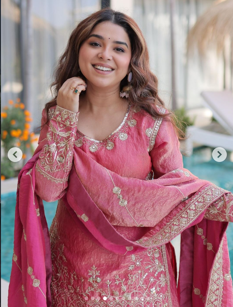 Kurti - Fendi Crush with Zari & Sequins Embroidered wo